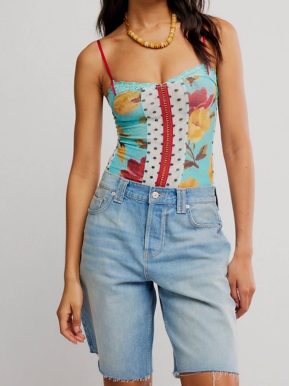 🆕 FREE PEOPLE Here and There Bodysuit / Seafoam Combo